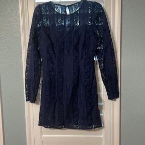 Lulus navy blue lace dress
